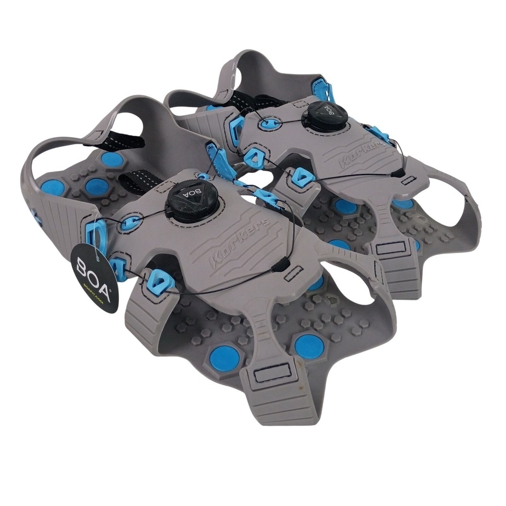 Korkers Ice Walker Medium Cleats BOA Fit Adjustable Traction Grip Winter Grey
